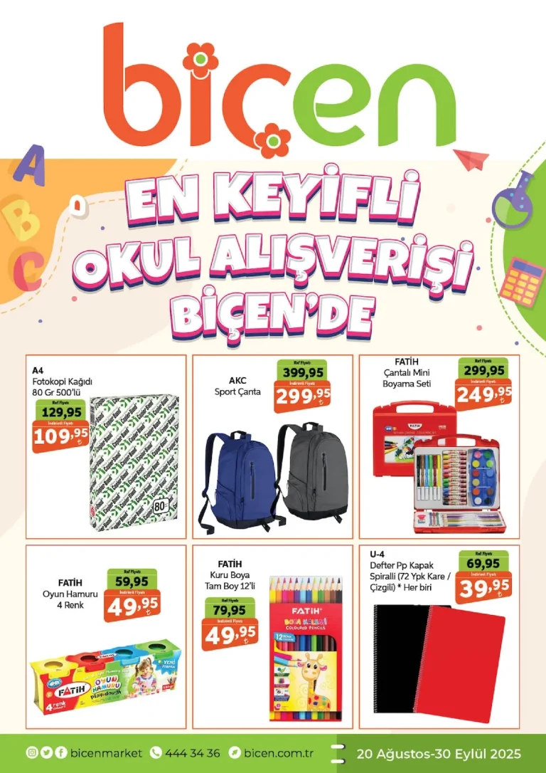 Biçen Market 20 Ağustos – 30 Eylül Kataloğu