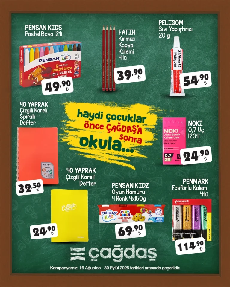 Çağdaş Market 16 Ağustos – 30 Eylül Kataloğu